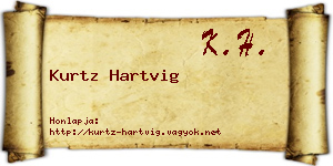 Kurtz Hartvig névjegykártya